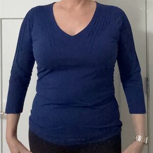 Hugo Boss Royal Blue V-Neck jersey top